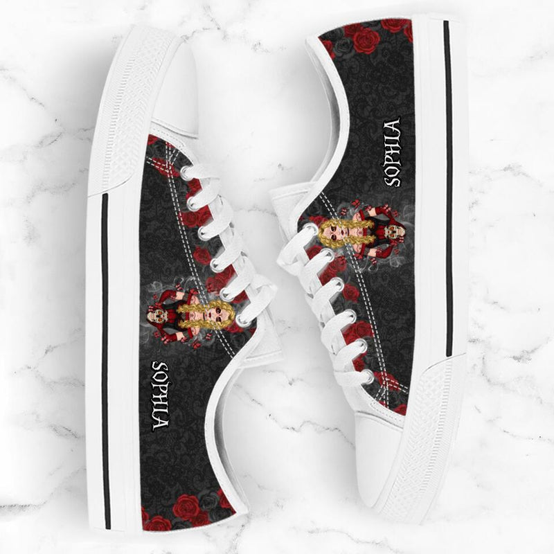 Personalized Skull Girl Sneakers - Gift Idea For Friends/Birthday