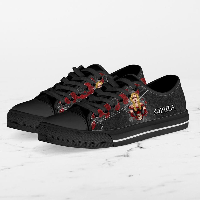 Personalized Skull Girl Sneakers - Gift Idea For Friends/Birthday