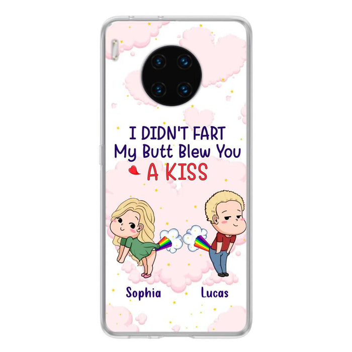 Custom Personalized Fart Couple Phone Case - Funny Valentine's Day Gift For Couple - I Didn't Fart My Butt Blew You A Kiss - Case For Xiaomi, Oppo And Huawei