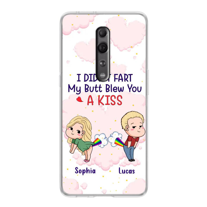 Custom Personalized Fart Couple Phone Case - Funny Valentine's Day Gift For Couple - I Didn't Fart My Butt Blew You A Kiss - Case For Xiaomi, Oppo And Huawei