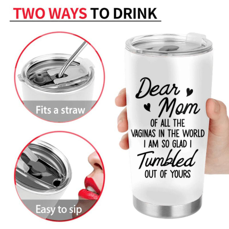 Personalized Drink Mom & Daughter Tumbler - Mother's Day Gift Idea For Mom - Dear Mom Of All The Vaginas In The World