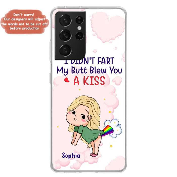 Personalized Fart Couple Phone Case - Funny Valentine's Day Gift For Couple - I Didn't Fart My Butt Blew You A Kiss - Case For iPhone And Samsung