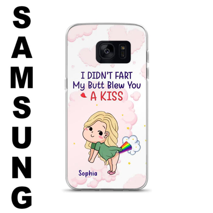 Personalized Fart Couple Phone Case - Funny Valentine's Day Gift For Couple - I Didn't Fart My Butt Blew You A Kiss - Case For iPhone And Samsung