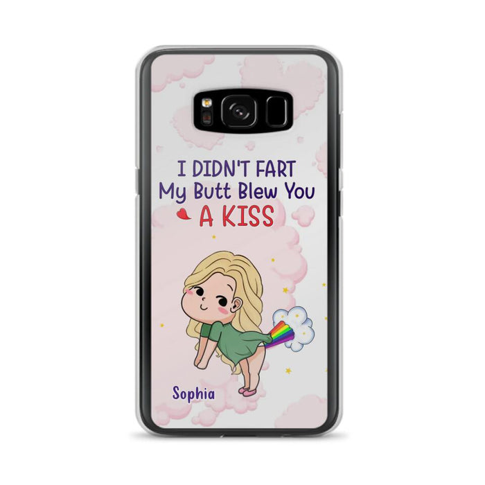 Personalized Fart Couple Phone Case - Funny Valentine's Day Gift For Couple - I Didn't Fart My Butt Blew You A Kiss - Case For iPhone And Samsung