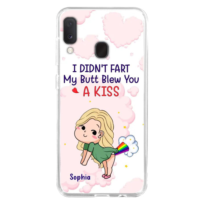 Personalized Fart Couple Phone Case - Funny Valentine's Day Gift For Couple - I Didn't Fart My Butt Blew You A Kiss - Case For iPhone And Samsung