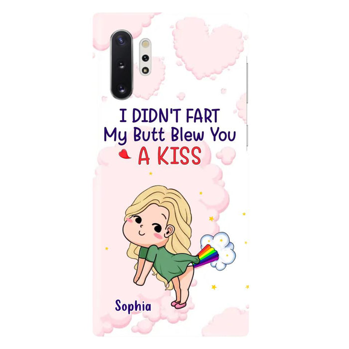 Personalized Fart Couple Phone Case - Funny Valentine's Day Gift For Couple - I Didn't Fart My Butt Blew You A Kiss - Case For iPhone And Samsung