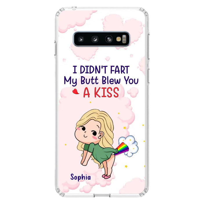 Personalized Fart Couple Phone Case - Funny Valentine's Day Gift For Couple - I Didn't Fart My Butt Blew You A Kiss - Case For iPhone And Samsung