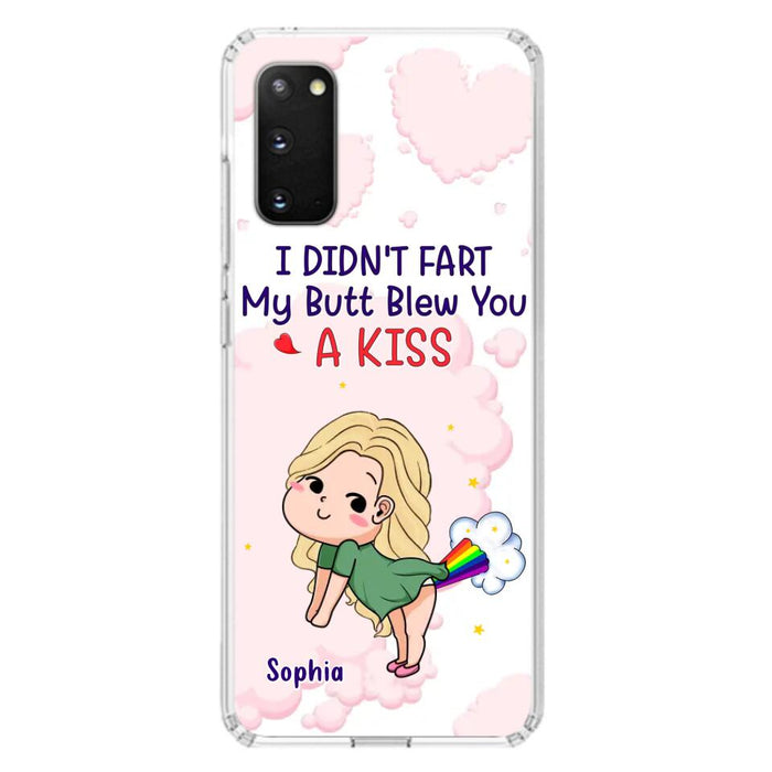 Personalized Fart Couple Phone Case - Funny Valentine's Day Gift For Couple - I Didn't Fart My Butt Blew You A Kiss - Case For iPhone And Samsung