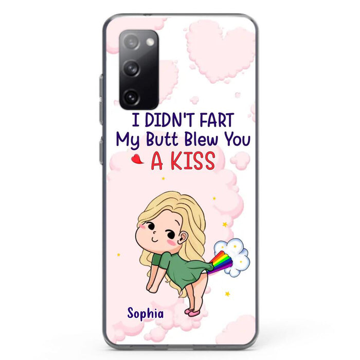 Personalized Fart Couple Phone Case - Funny Valentine's Day Gift For Couple - I Didn't Fart My Butt Blew You A Kiss - Case For iPhone And Samsung