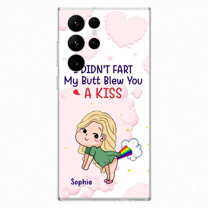 Personalized Fart Couple Phone Case - Funny Valentine's Day Gift For Couple - I Didn't Fart My Butt Blew You A Kiss - Case For iPhone And Samsung