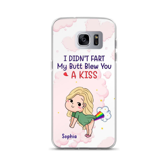 Personalized Fart Couple Phone Case - Funny Valentine's Day Gift For Couple - I Didn't Fart My Butt Blew You A Kiss - Case For iPhone And Samsung