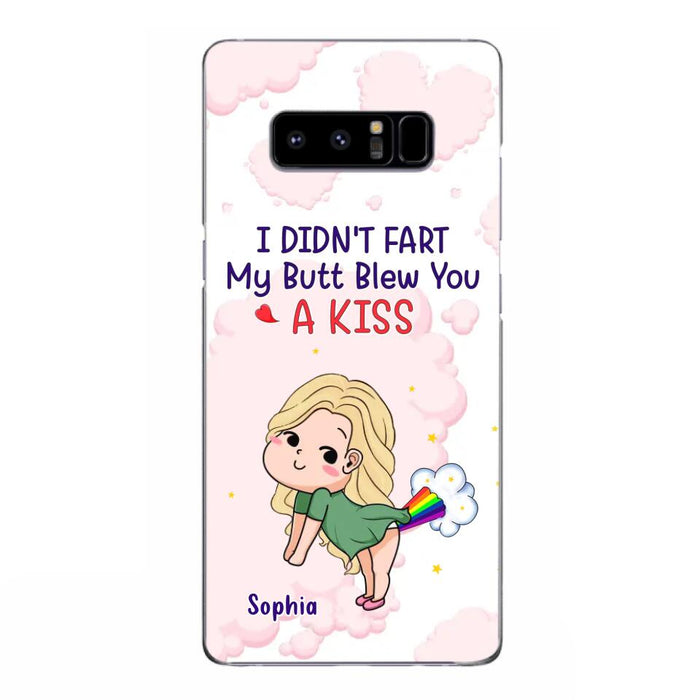 Personalized Fart Couple Phone Case - Funny Valentine's Day Gift For Couple - I Didn't Fart My Butt Blew You A Kiss - Case For iPhone And Samsung