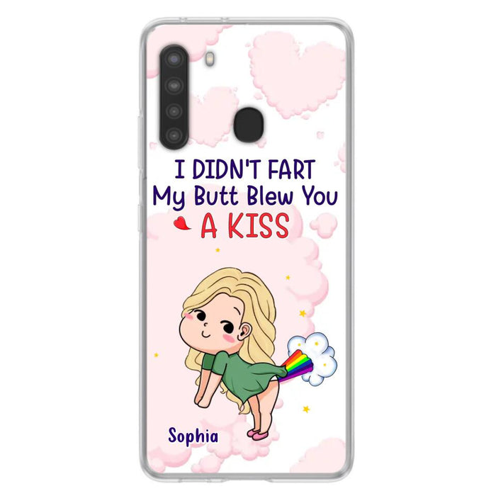 Personalized Fart Couple Phone Case - Funny Valentine's Day Gift For Couple - I Didn't Fart My Butt Blew You A Kiss - Case For iPhone And Samsung