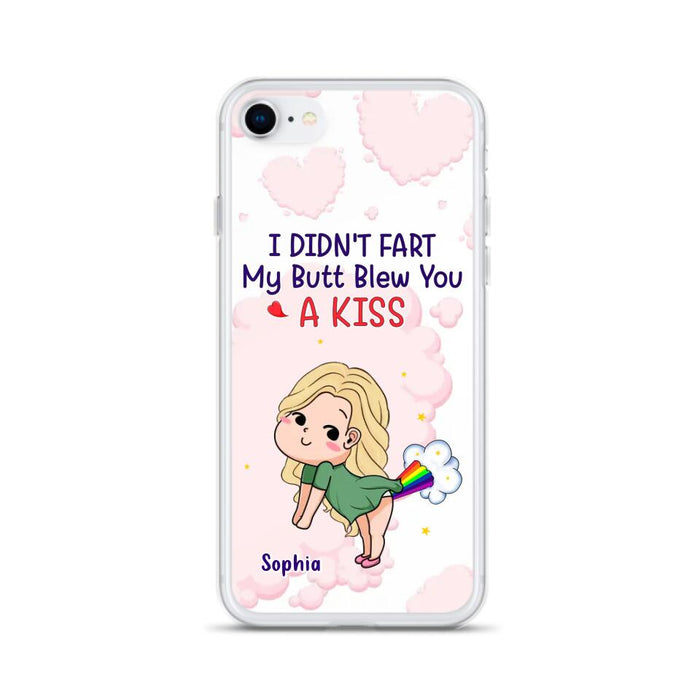 Personalized Fart Couple Phone Case - Funny Valentine's Day Gift For Couple - I Didn't Fart My Butt Blew You A Kiss - Case For iPhone And Samsung