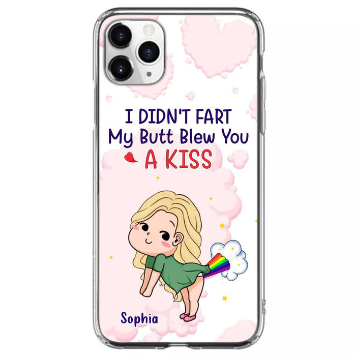 Personalized Fart Couple Phone Case - Funny Valentine's Day Gift For Couple - I Didn't Fart My Butt Blew You A Kiss - Case For iPhone And Samsung