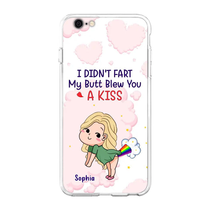 Personalized Fart Couple Phone Case - Funny Valentine's Day Gift For Couple - I Didn't Fart My Butt Blew You A Kiss - Case For iPhone And Samsung