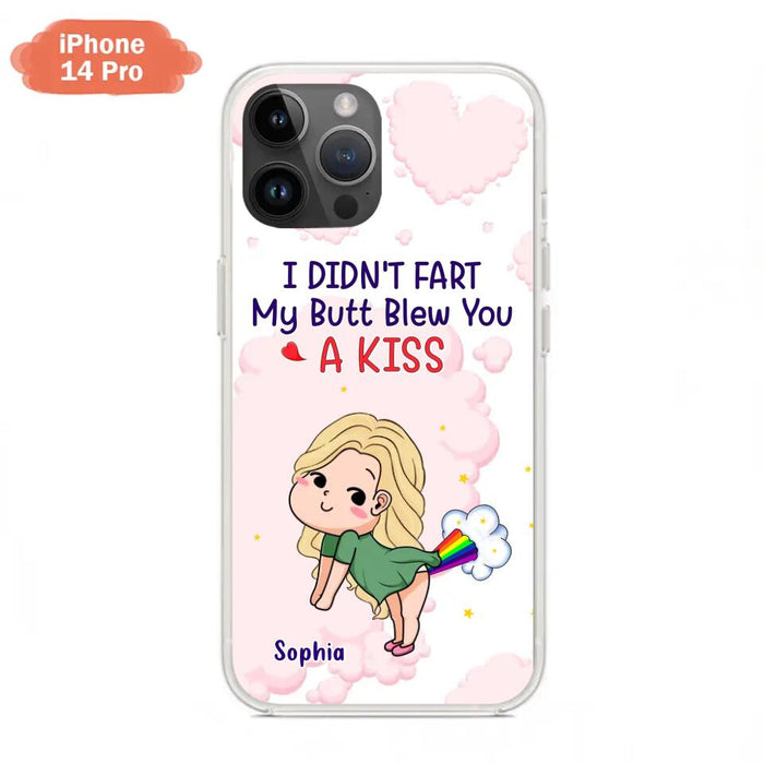 Personalized Fart Couple Phone Case - Funny Valentine's Day Gift For Couple - I Didn't Fart My Butt Blew You A Kiss - Case For iPhone And Samsung