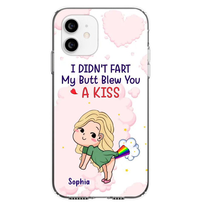 Personalized Fart Couple Phone Case - Funny Valentine's Day Gift For Couple - I Didn't Fart My Butt Blew You A Kiss - Case For iPhone And Samsung