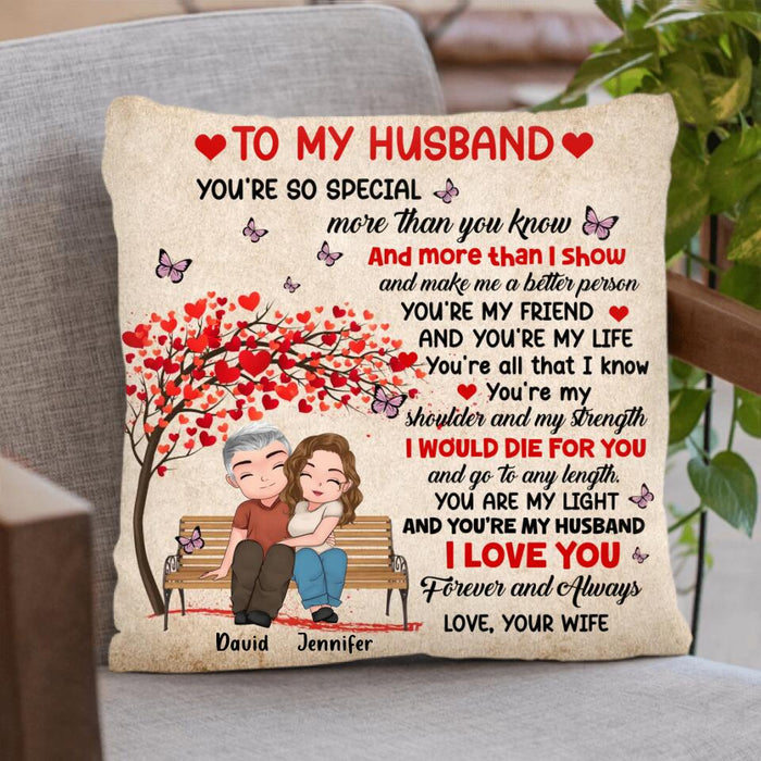 Custom Personalized Couple Pillow Cover - Gift Idea For Couple/Valentine's Day - To My Husband You're So Special More Than You Know