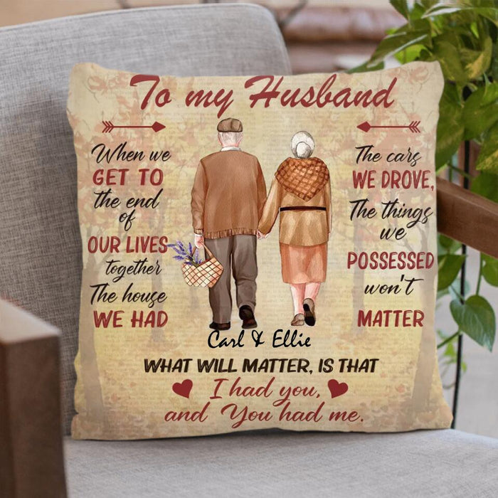 Custom Personalized Old Couple Pillow Cover - Couple/ Valentine's Day Gift For Husband From Wife - To My Husband