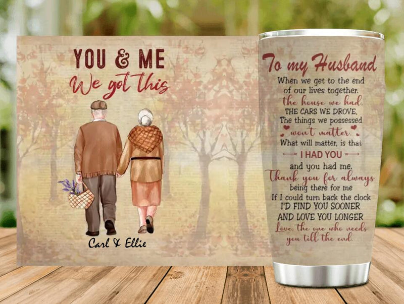 Custom Personalized Old Couple Tumbler - Couple/ Valentine's Day Gift For Husband From Wife - To My Husband