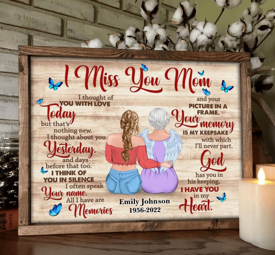 Personalized Memorial Mother Poster - Memory Gift For Loss Mom - I Mis ...