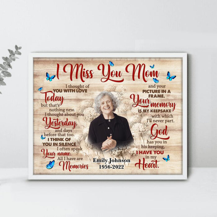 Custom Personalized Memorial Mom Poster - Memory Gift For Loss Mom - I Miss You Mom