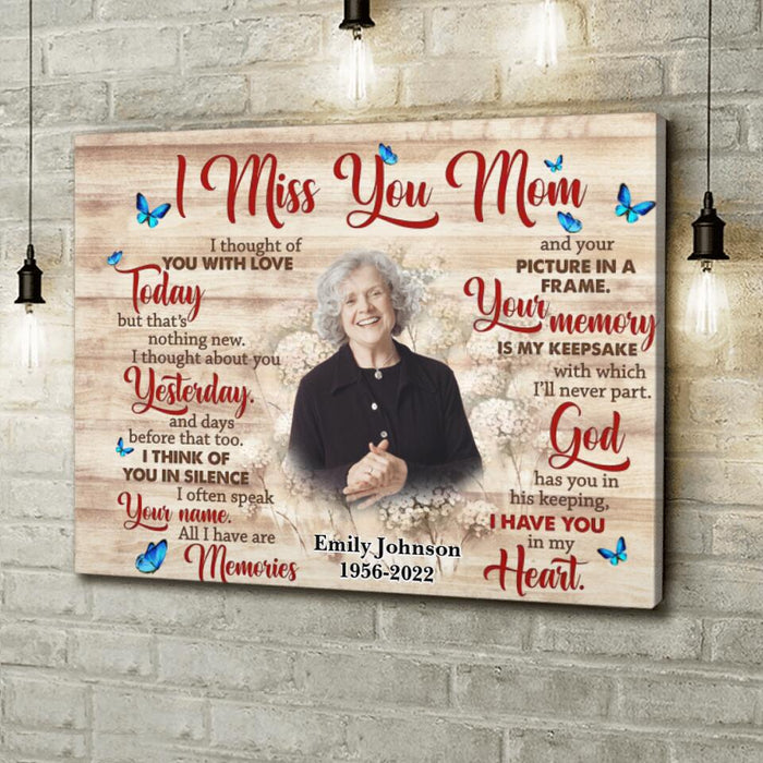 Custom Personalized Memorial Mom Canvas - Memory Gift For Loss Mom - I Miss You Mom