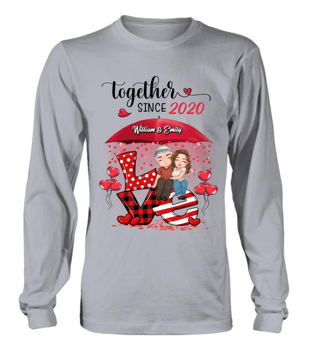 Custom Personalized Couple T-shirt/ Long Sleeve/ Sweatshirt/ Hoodie - Mother's Day Gift For Wife From Husband - Together