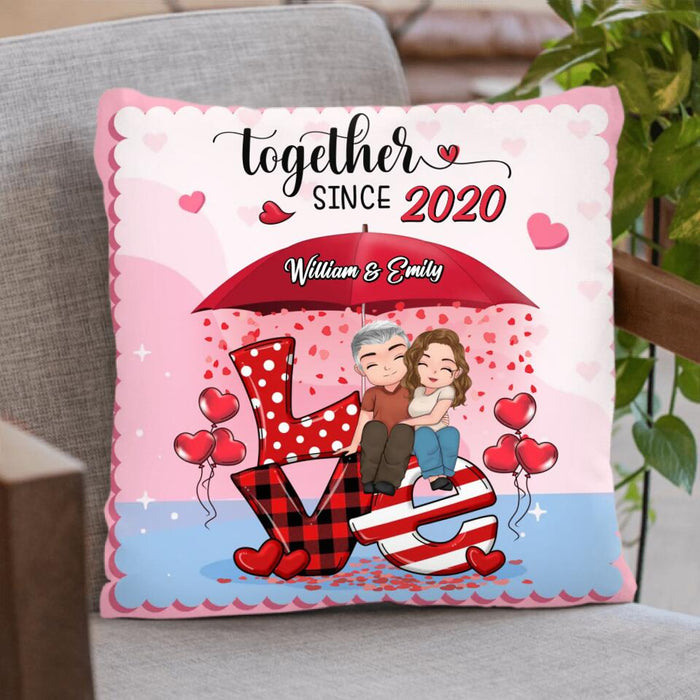 Custom Personalized Couple Pillow Cover - Mother's Day Gift For Wife From Husband - Together