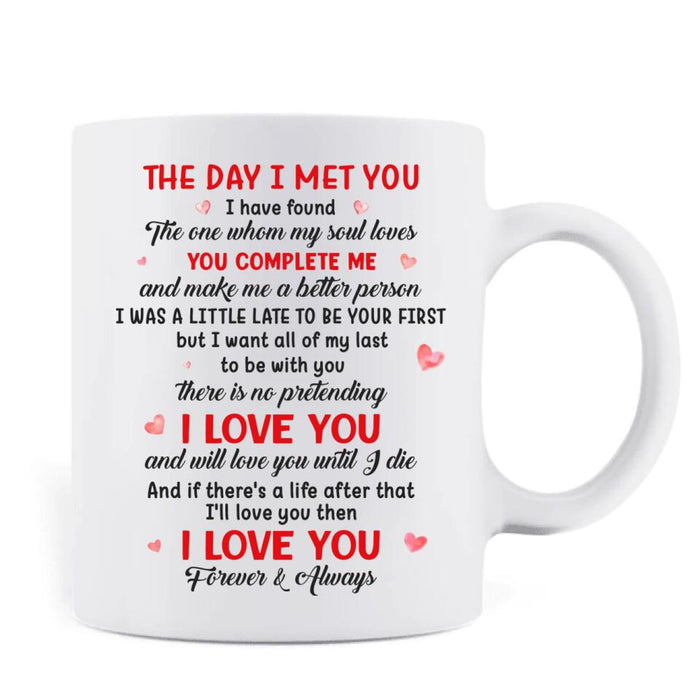 Custom Personalized Gnome Couple Coffee Mug -  Mother's Day Gift For Wife From Husband - The Day I Met You