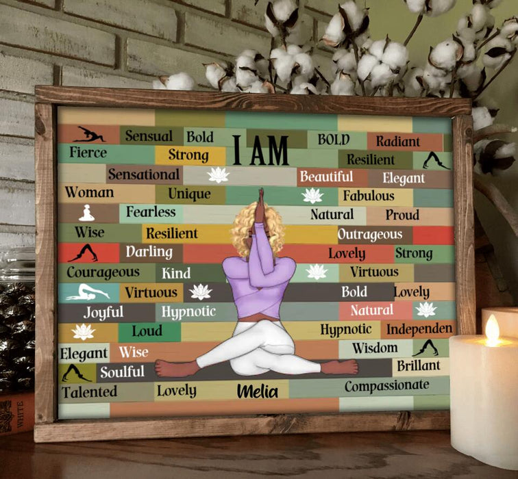 Custom Personalized Yoga Girl Horizontal Poster - Gift Idea For Yoga Lovers - I Am Sensual, Bold