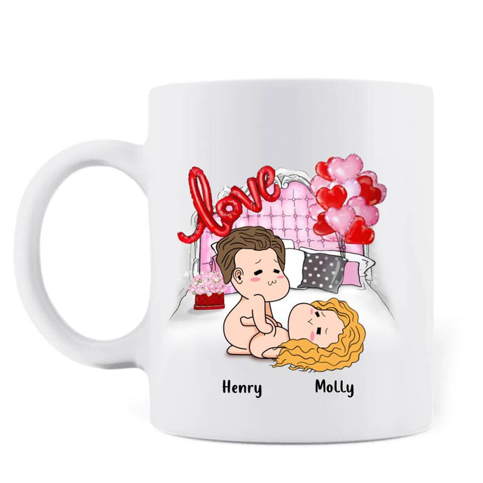 Custom Personalized Coffee Mug - Valentine's Day Gift For Husband And Wife - I Met You I Liked You I Love You I'm Keeping You