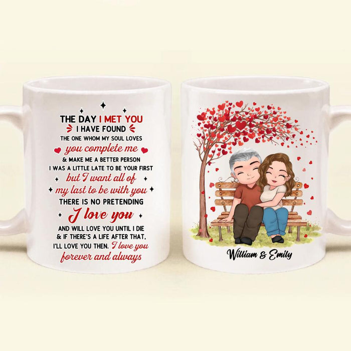 Custom Personalized Couple Coffee Mug - Mother's Day Gift For Wife From Husband - The Day I Met You