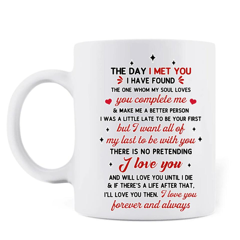 Personalized Couple Coffee Mug - Mother's Day Gift For Wife From Husband - The Day I Met You