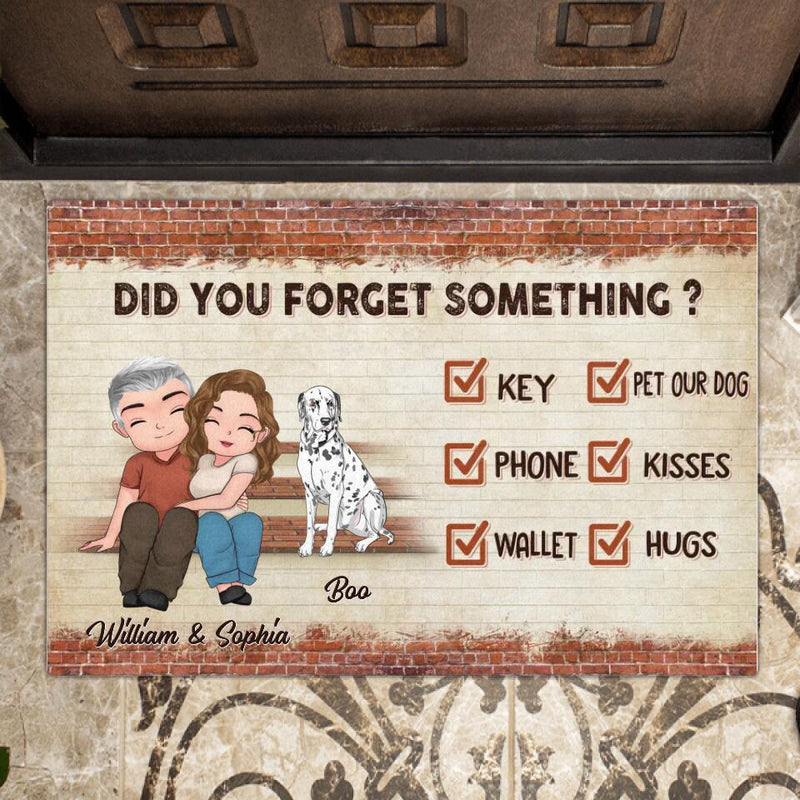 Personalized Pet Couple Doormat - Up to 2 Pets - Gift For Couple/Dog/Cat Lovers - Mother's Day Gift From Husband - Did You Forget Something