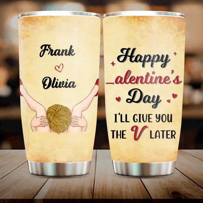 Custom Personalized Couple Tumbler - Funny Valentine's Day Gift Idea For Him - Happy Valentine's Day