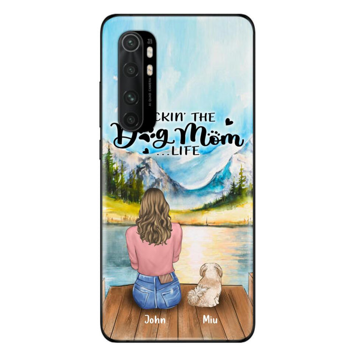 Custom Personalized Dog Mom Phone Case - Gifts For Dog Lover With Upto 7 Dogs - Rockin' The Dog Mom Lifess