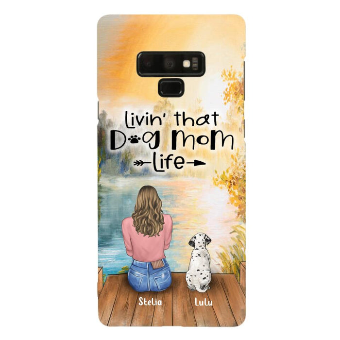 Personalized Dog Mom Phone Case - Up to 4 Dogs - Gift for Dog Lovers - Livin' with dog mom life
