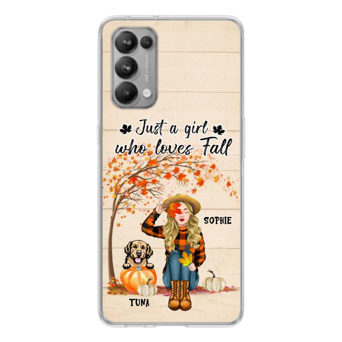 Custom Personalized Fall Dog Mom Phone Case- Upto 4 Pets - Best Gift For Dog Lovers - Just A Girl Who Loves Fall - Case For Oppo Huawei Xiaomi - MTJKZW