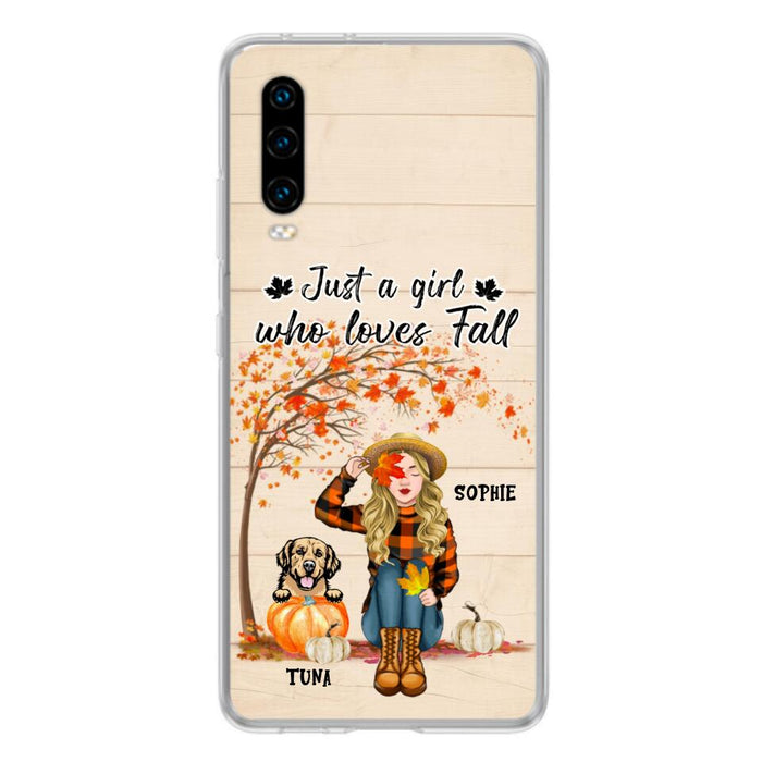 Custom Personalized Fall Dog Mom Phone Case- Upto 4 Pets - Best Gift For Dog Lovers - Just A Girl Who Loves Fall - Case For Oppo Huawei Xiaomi - MTJKZW