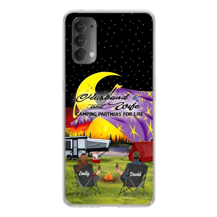 Custom Personalized Camping Phone Case - Couple/ Parents With Upto 3 Kids And 4 Pets - Gift Idea For Camping Lover - Case For Xiaomi, Oppo And Huawei