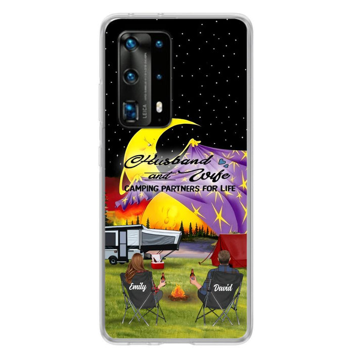 Custom Personalized Camping Phone Case - Couple/ Parents With Upto 3 Kids And 4 Pets - Gift Idea For Camping Lover - Case For Xiaomi, Oppo And Huawei