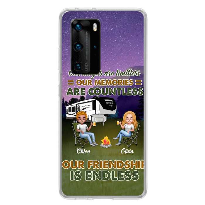 Custom Personalized Camping Friends Phone Case - Upto 4 People - Gift Idea For Friends/ Camping Lover - Life Is Better When You're Camping With Friends - Case For Xiaomi/Huawei/Oppo