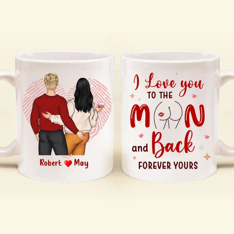 Personalized Couple Mug - Valentine's Day Gift For Him/Her - Mother's Day Gift For Wife From Husband - I Love You To The Moon And Back