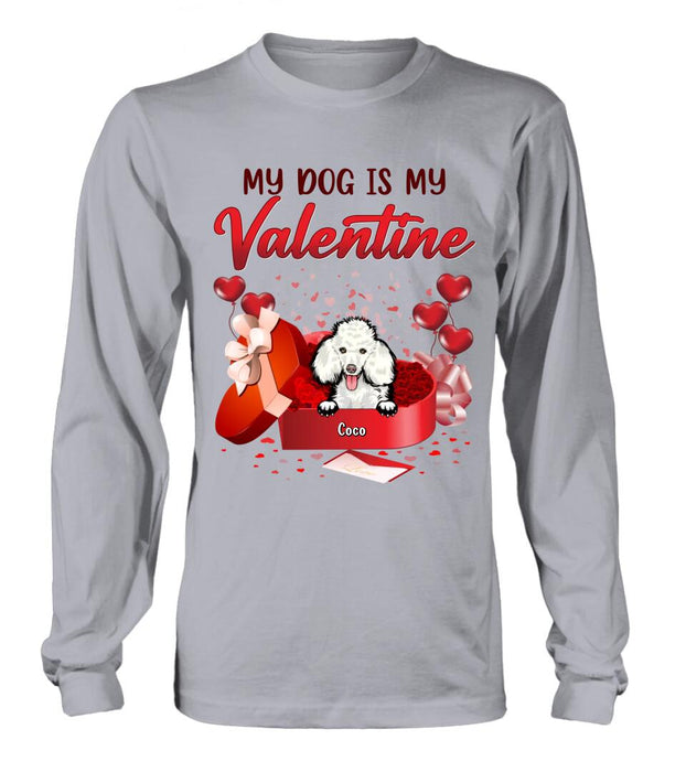 Custom Personalized Pet T-Shirt/ Long Sleeve/ Sweatshirt/ Hoodie - Valentine's Day Gift Idea For Dog/ Cat Lover - Upto 4 Pets - My Dogs Are My Valentine