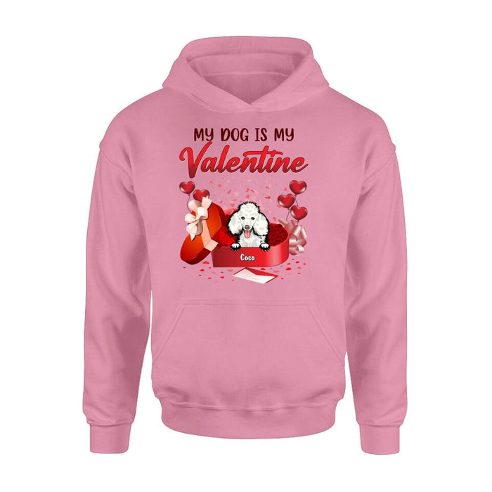 Custom Personalized Pet T-Shirt/ Long Sleeve/ Sweatshirt/ Hoodie - Valentine's Day Gift Idea For Dog/ Cat Lover - Upto 4 Pets - My Dogs Are My Valentine