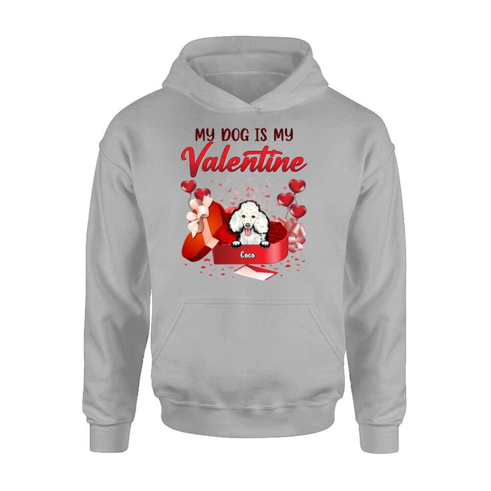 Custom Personalized Pet T-Shirt/ Long Sleeve/ Sweatshirt/ Hoodie - Valentine's Day Gift Idea For Dog/ Cat Lover - Upto 4 Pets - My Dogs Are My Valentine