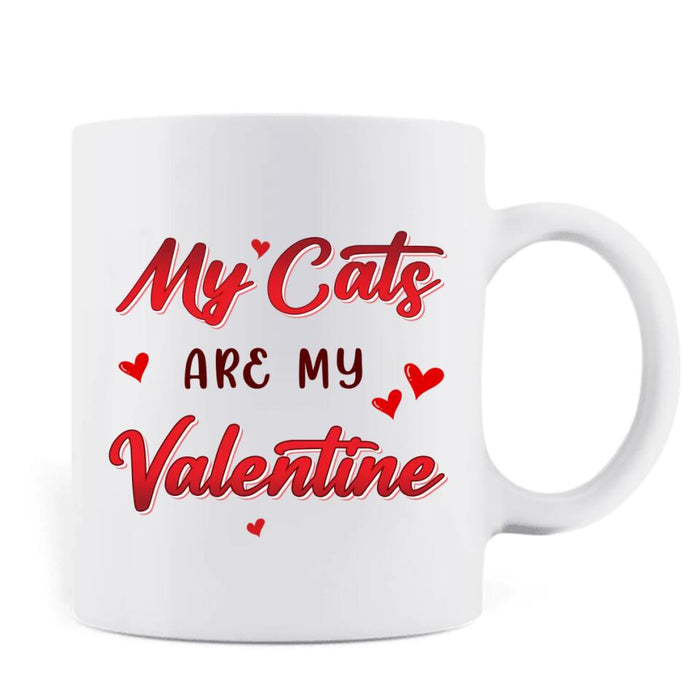 Custom Personalized Pet Coffee Mug - Valentine's Day Gift Idea For Dog/ Cat Lover - Upto 4 Pets - My Cats Are My Valentine