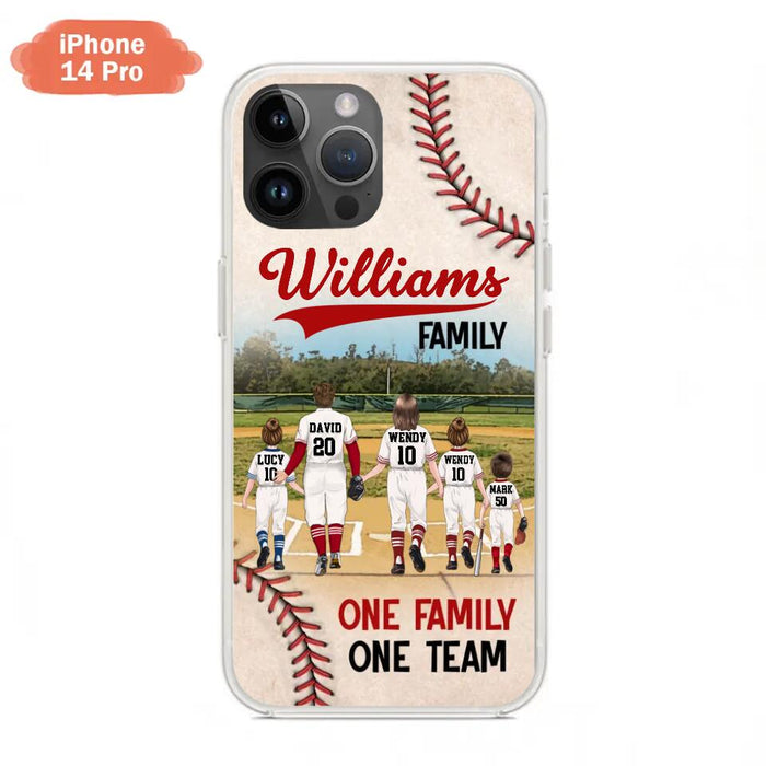 Custom Personalized Baseball Family Phone Case - Upto 3 Children - Gift Idea For Valentine's Day/Birthday/Anniversary/ Mother's Day Gift For Wife From Husband - One Family One Team - Case for iPhone/Samsung